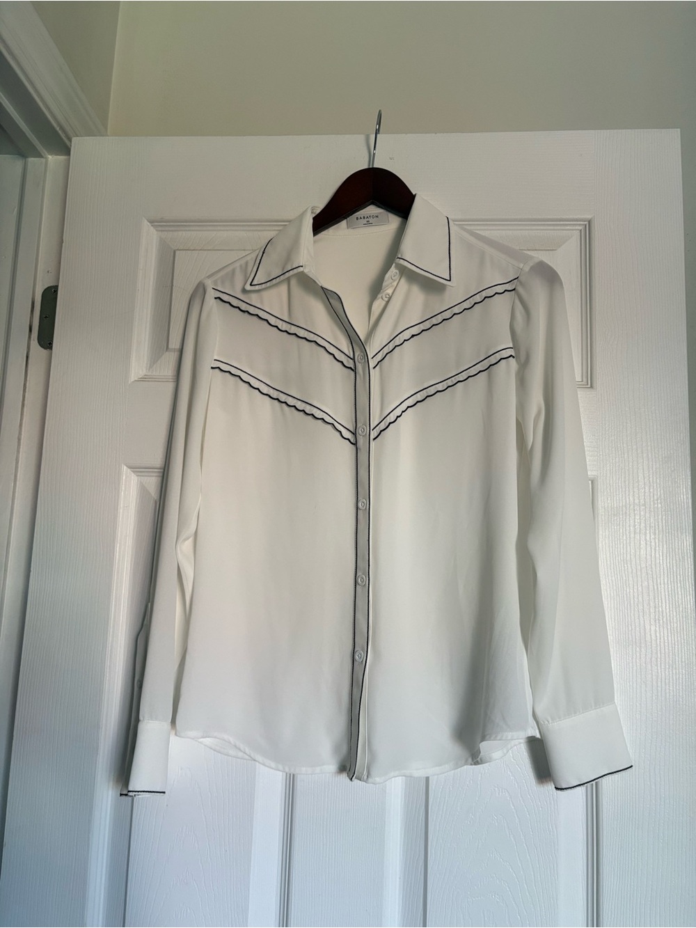 Babaton Cream Blouse with Western Detail